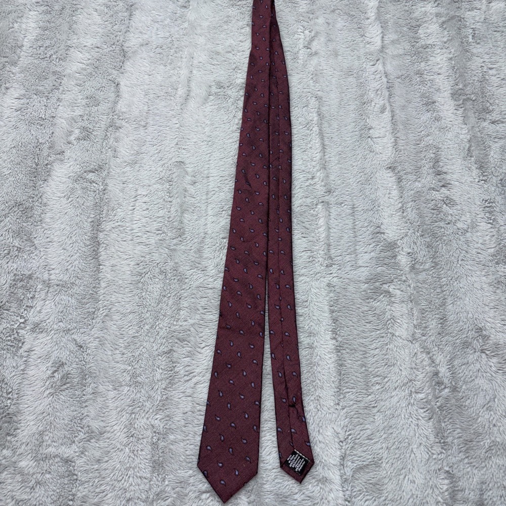 Ben Sherman Burgundy Mens Silk Paisley Tie‎